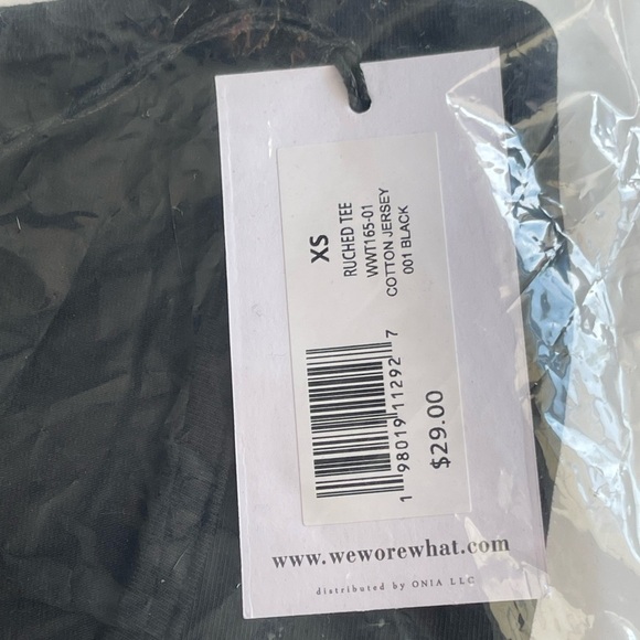 NWT WeWoreWhat COTTON BLACK JERSEY RUCHED TEE
& Canvas KNIT HALTER TOP XS Bundle - Picture 7 of 9